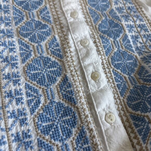 Karen‎ Kane Women's Off White/Blue Embroidered Tank Tunic Top - Size Medium - Picture 10 of 10